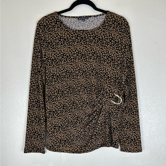 ADRIANNA PAPELL Animal Print Women’s‎ Blouse - Picture 2 of 11